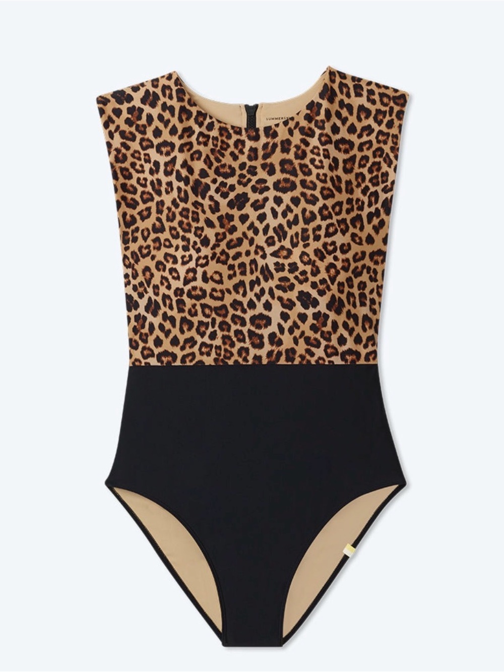 Summersalt The Surf One piece Swimsuit Sz 8 Leopard Black Brown